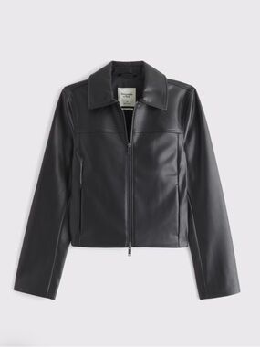 Abercrombie & Fitch Black Faux Leather Zip Jacket